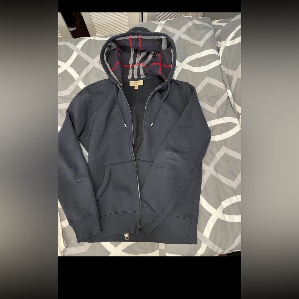 Burberry Men’s zip up , blue, size medium